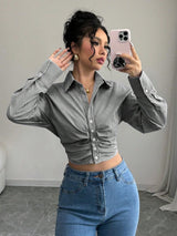 Clobug Women Striped Print Full Sleeve Shirt