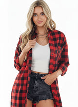 Clobug Women Check Print Full Sleeve Shirt