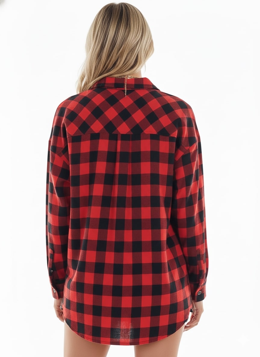 Clobug Women Check Print Full Sleeve Shirt