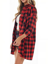 Clobug Women Check Print Full Sleeve Shirt