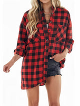 Clobug Women Check Print Full Sleeve Shirt