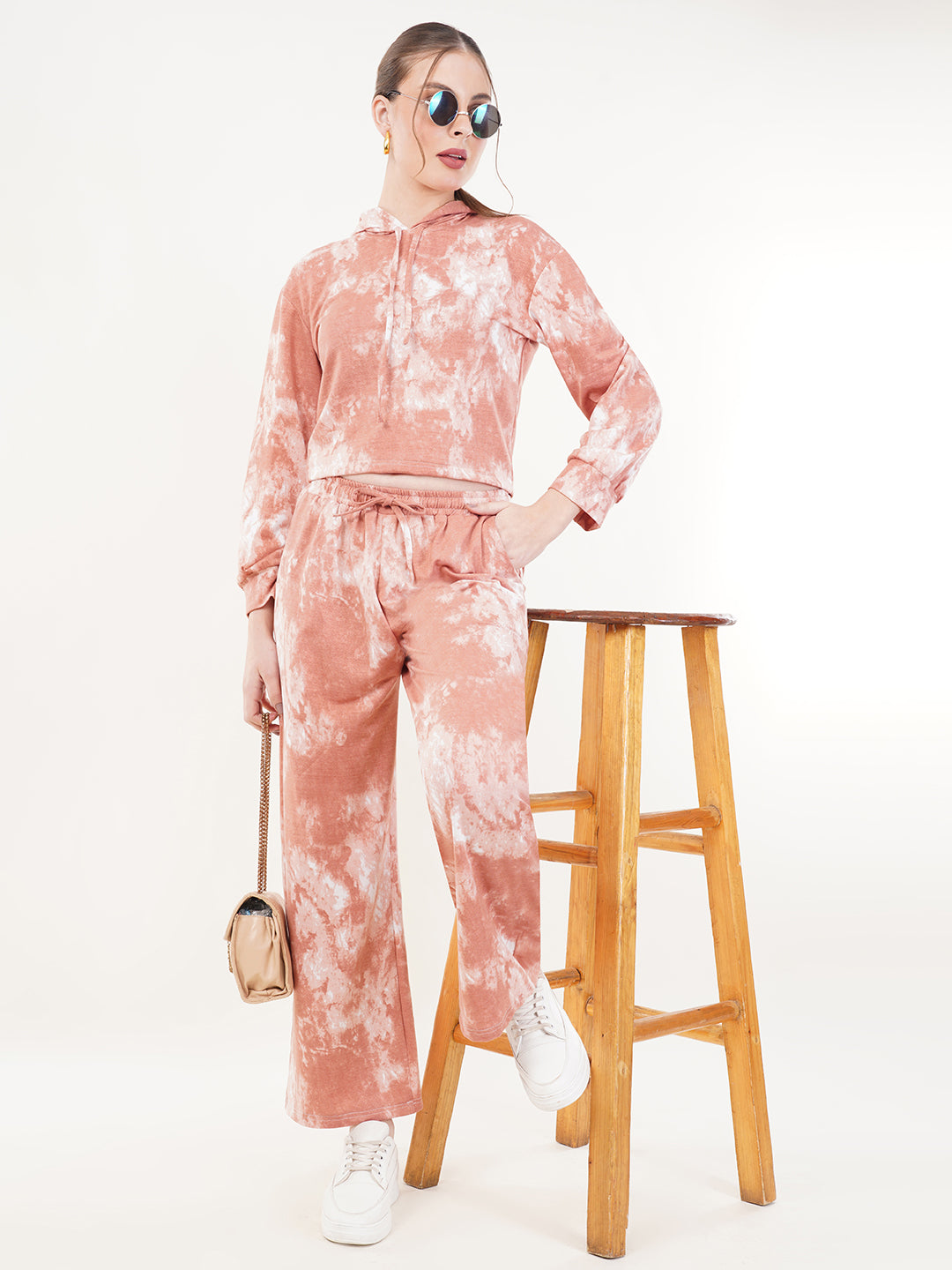 Clobug Women Cotton Blend Sweatshirt With Trackpant Co-ord Set