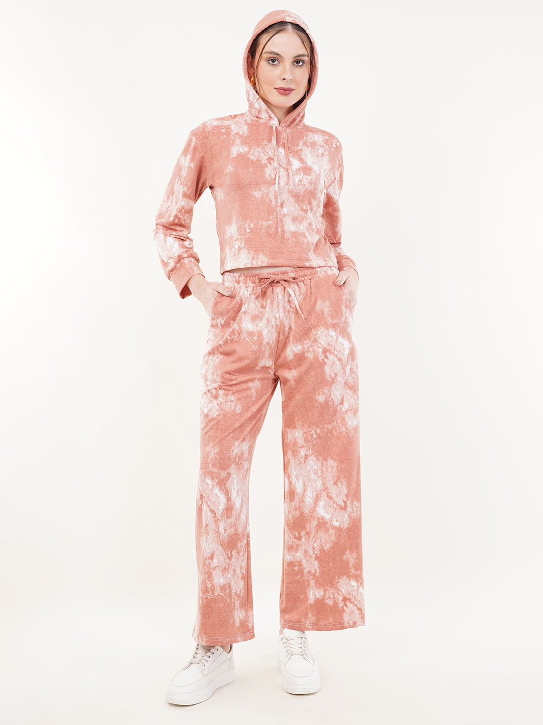 Clobug Women Cotton Blend Sweatshirt With Trackpant Co-ord Set