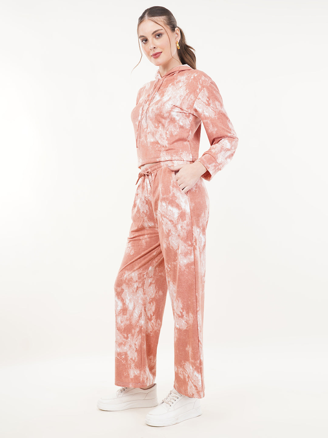 Clobug Women Cotton Blend Sweatshirt With Trackpant Co-ord Set