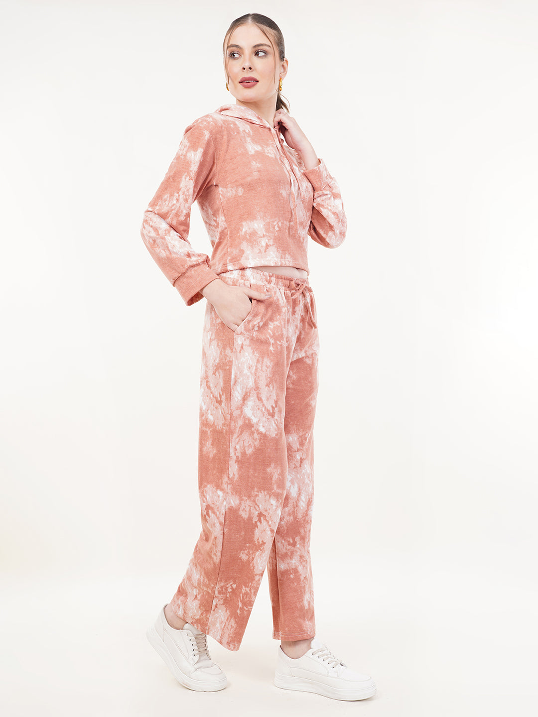 Clobug Women Cotton Blend Sweatshirt With Trackpant Co-ord Set