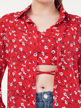 Clobug Women Floral Print Shirt