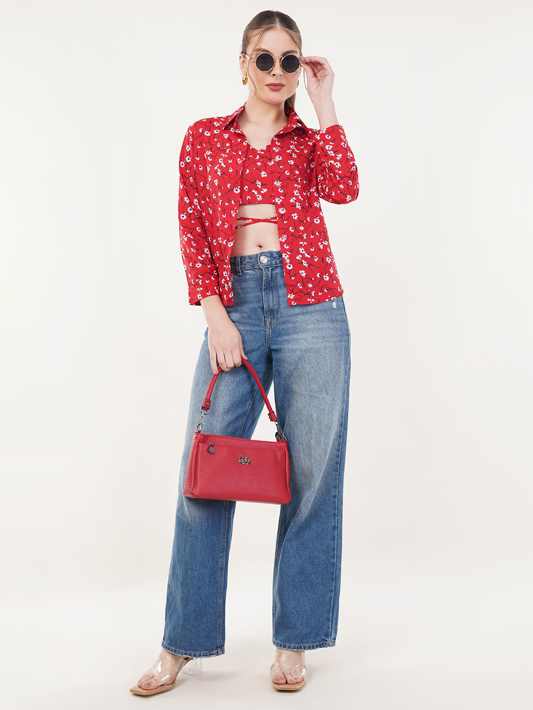 Clobug Women Floral Print Shirt