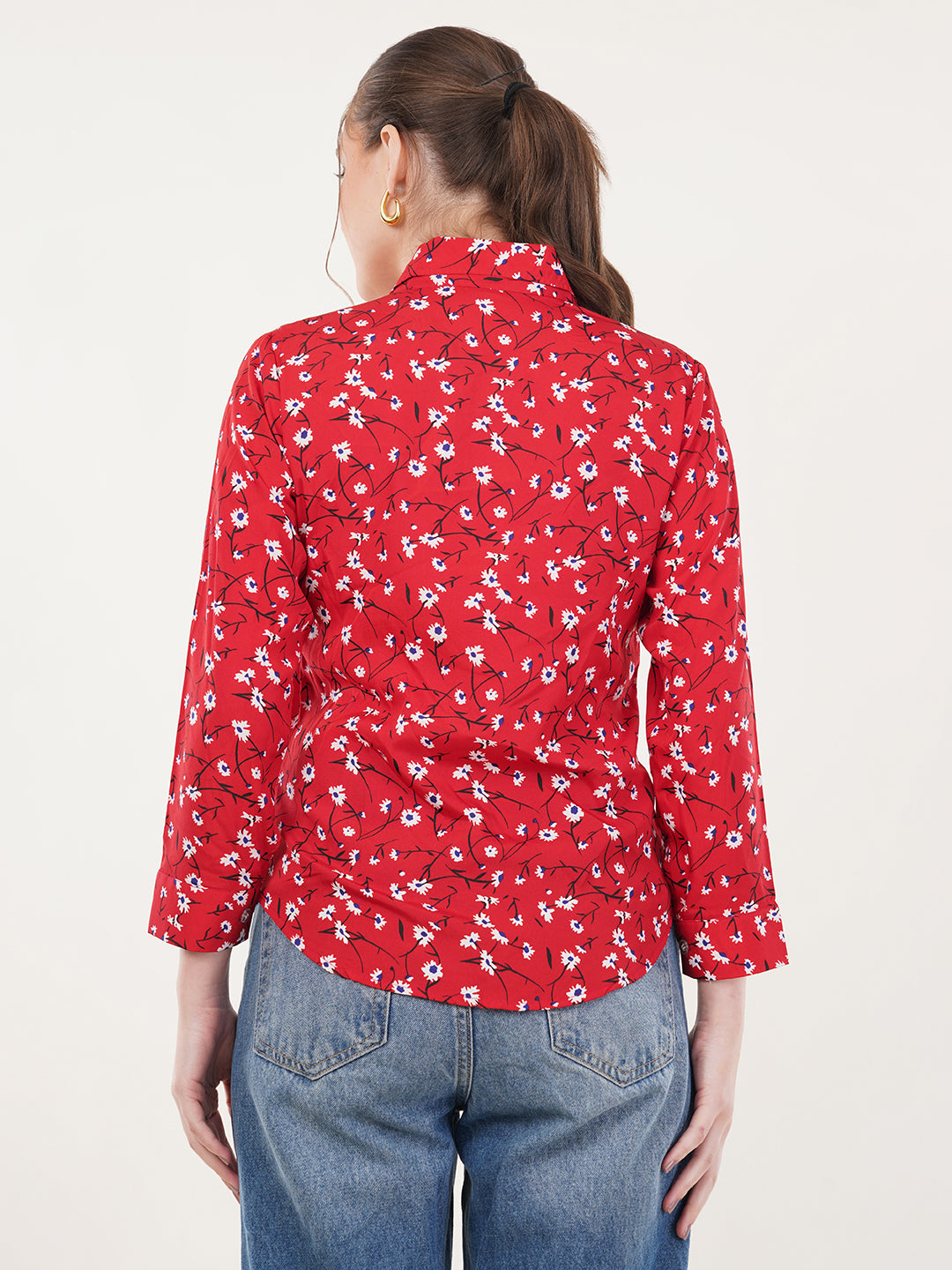 Clobug Women Floral Print Shirt