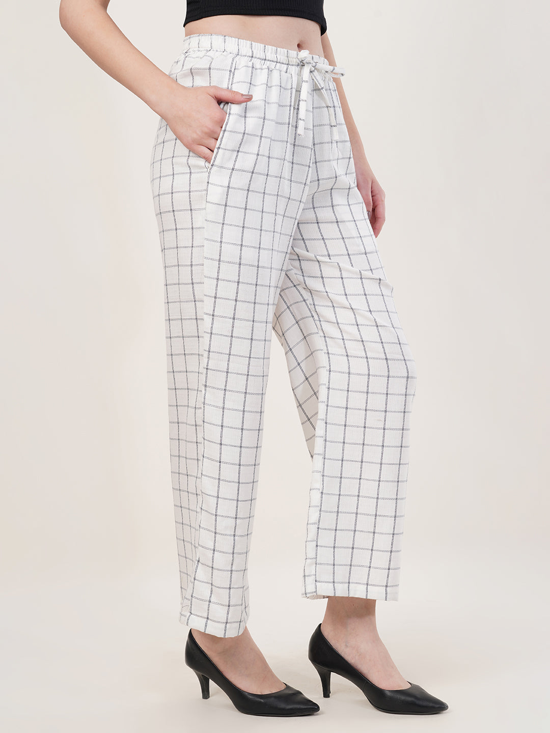 Clobug Women Cotton Blend Printed Trouser