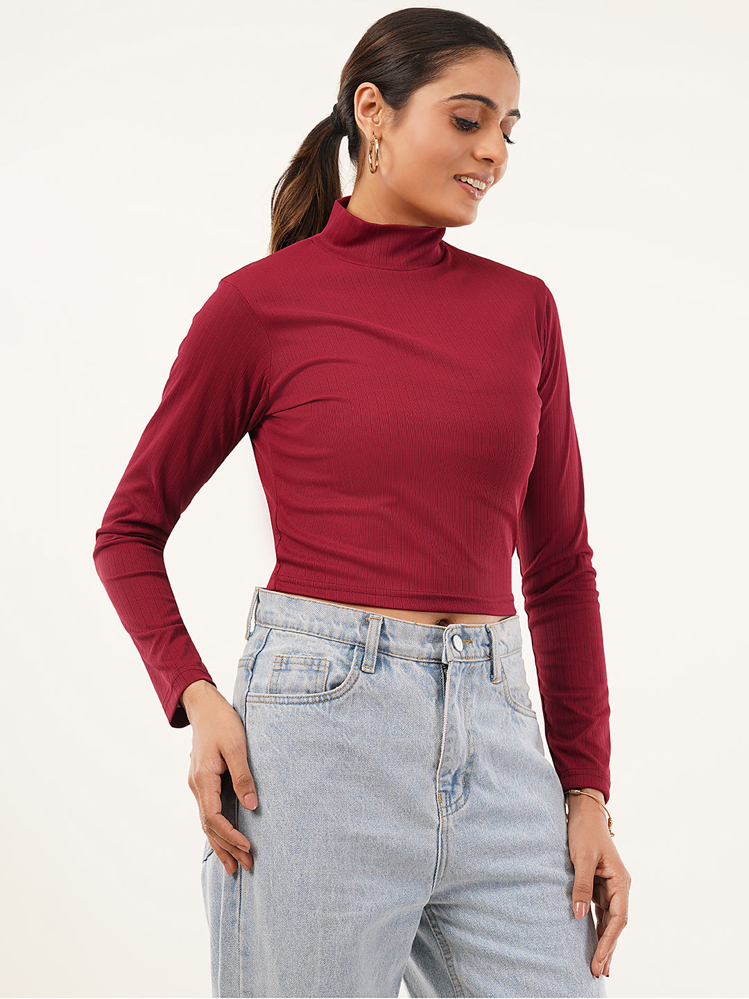 Clobug women High Neck Top