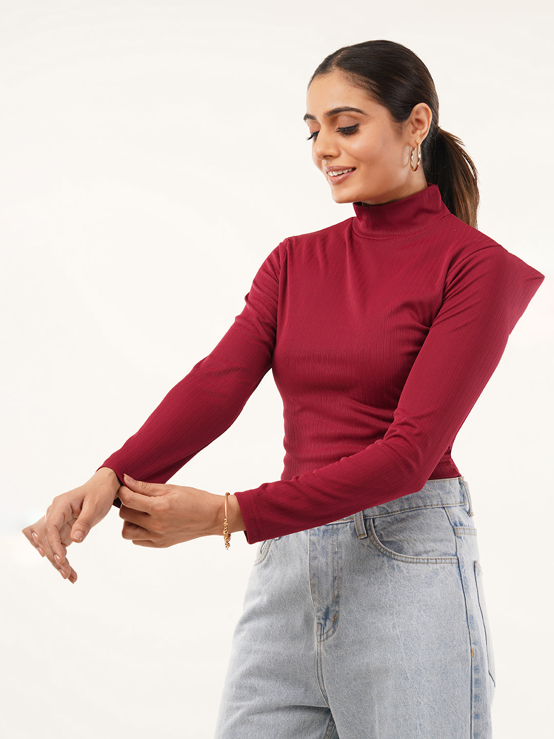 Clobug women High Neck Top