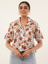 Clobug Women Floral Print Shirt