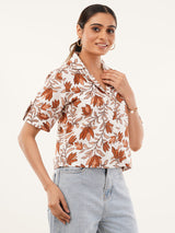 Clobug Women Floral Print Shirt