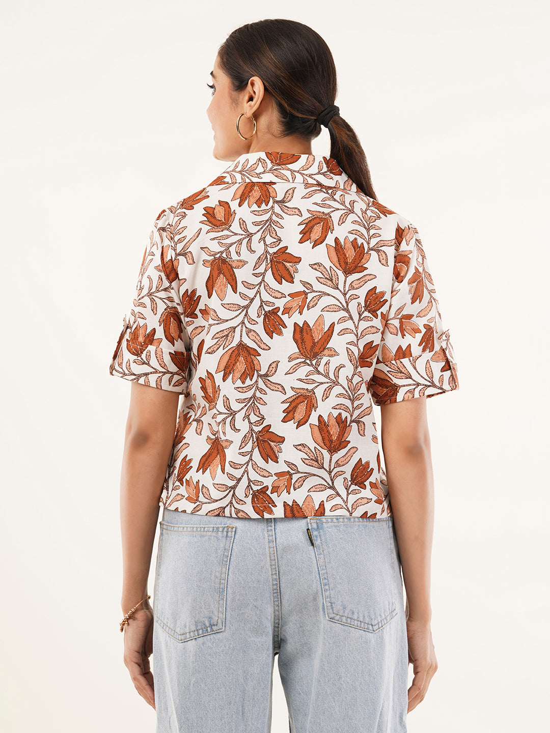 Clobug Women Floral Print Shirt