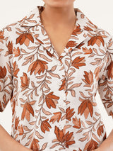 Clobug Women Floral Print Shirt