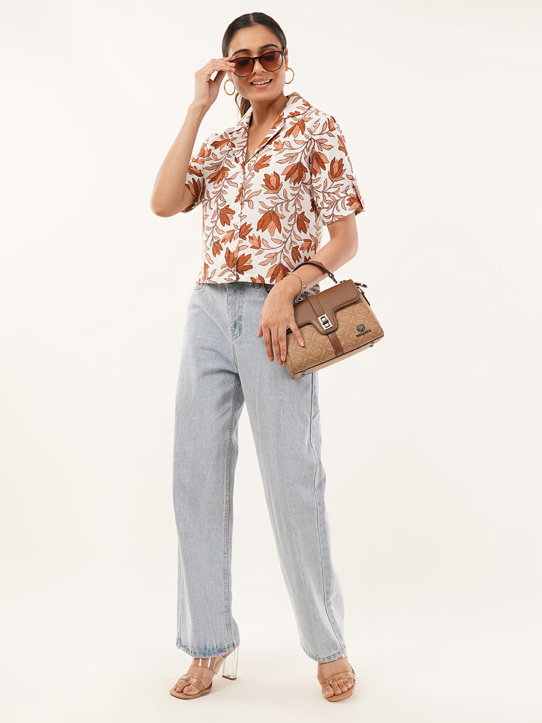 Clobug Women Floral Print Shirt