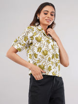 Clobug Women Floral Print Shirt
