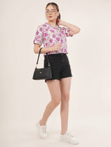 Clobug Women Floral Print Shirt