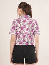 Clobug Women Floral Print Shirt