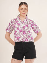 Clobug Women Floral Print Shirt