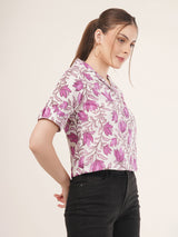 Clobug Women Floral Print Shirt