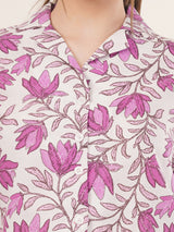 Clobug Women Floral Print Shirt