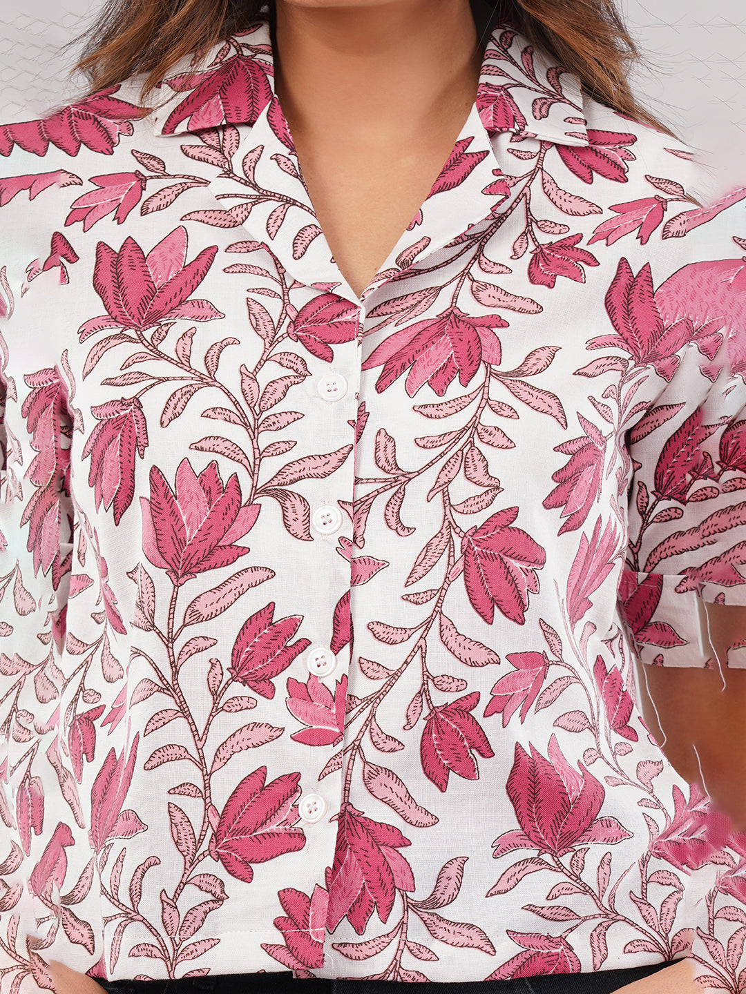 Clobug Women Floral Print Shirt