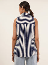 Clobug Women Striped Print Shirt