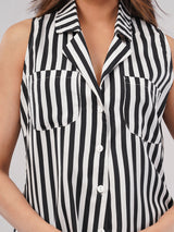 Clobug Women Striped Print Shirt