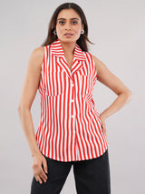 Clobug Women Striped Print Shirt