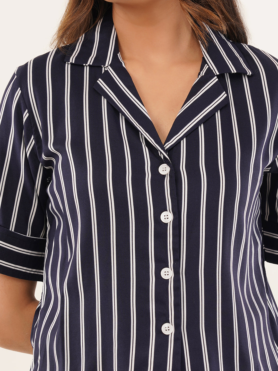 Clobug Women Striped Print Shirt