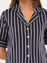 Clobug Women Striped Print Shirt