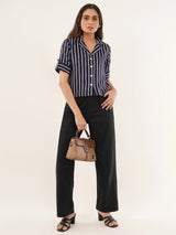 Clobug Women Striped Print Shirt