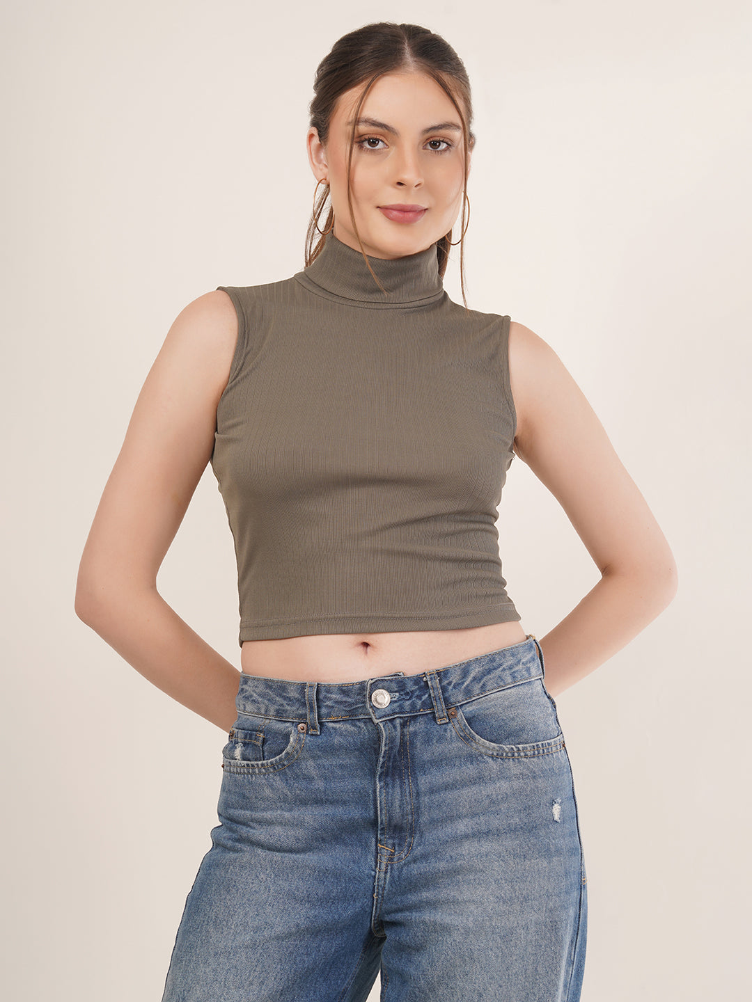 Clobug women High Neck Top