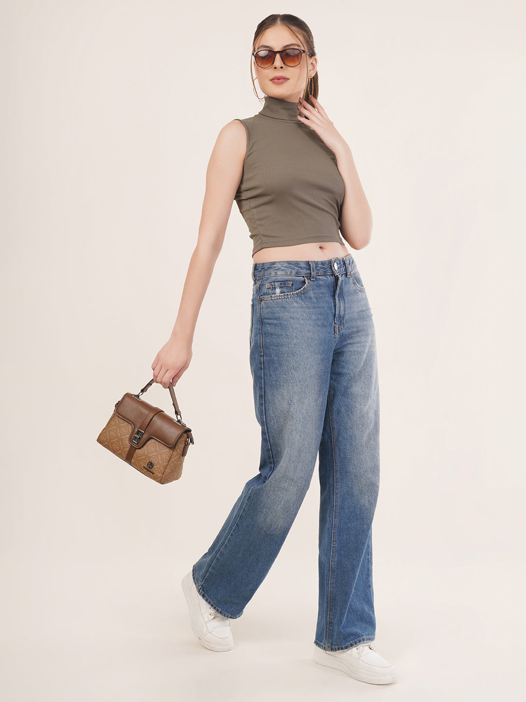 Clobug women High Neck Top