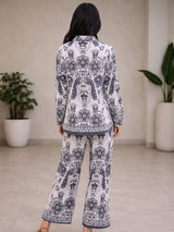 Clobug Women Ethnic Print Collared Button-Down Co-Ord Set