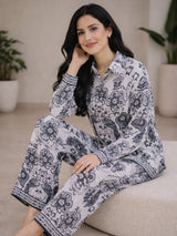 Clobug Women Ethnic Print Collared Button-Down Co-Ord Set