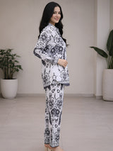 Clobug Women Ethnic Print Collared Button-Down Co-Ord Set
