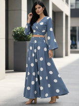 clobug-women-polka-printed-full-sleeve-crepe-top-skirt-set