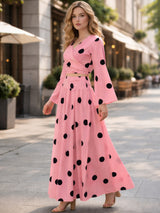clobug-women-polka-printed-full-sleeve-crepe-top-skirt-set