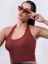 Women’s Halter Neck Fitted Crop Top