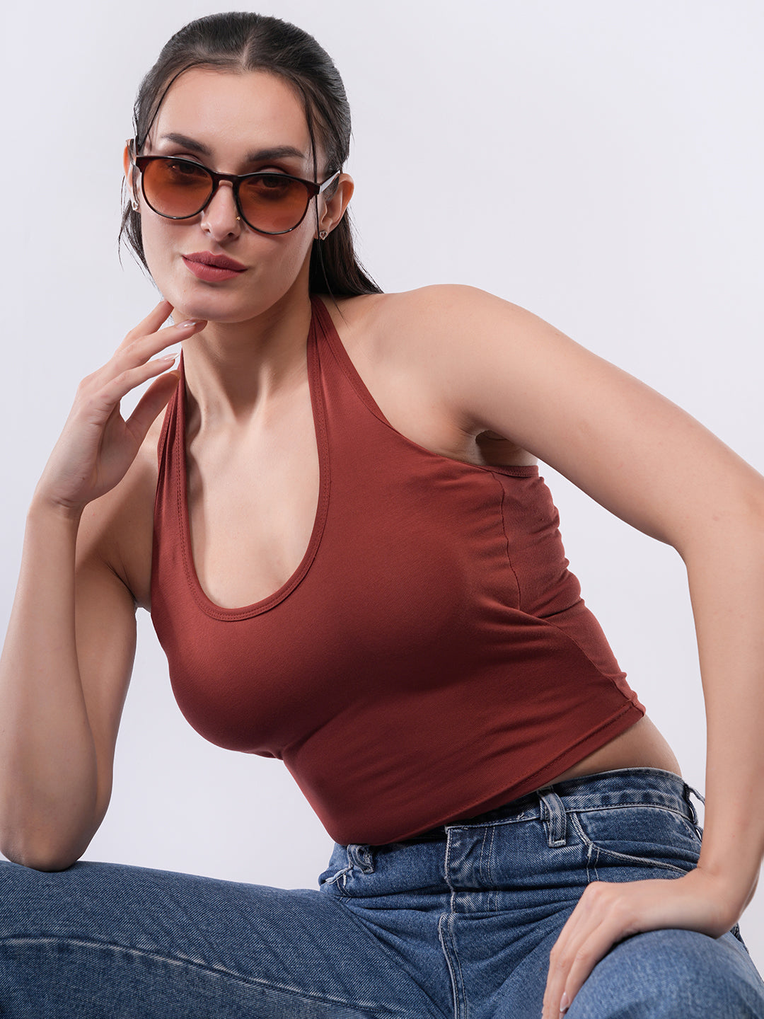 Women’s Halter Neck Fitted Crop Top