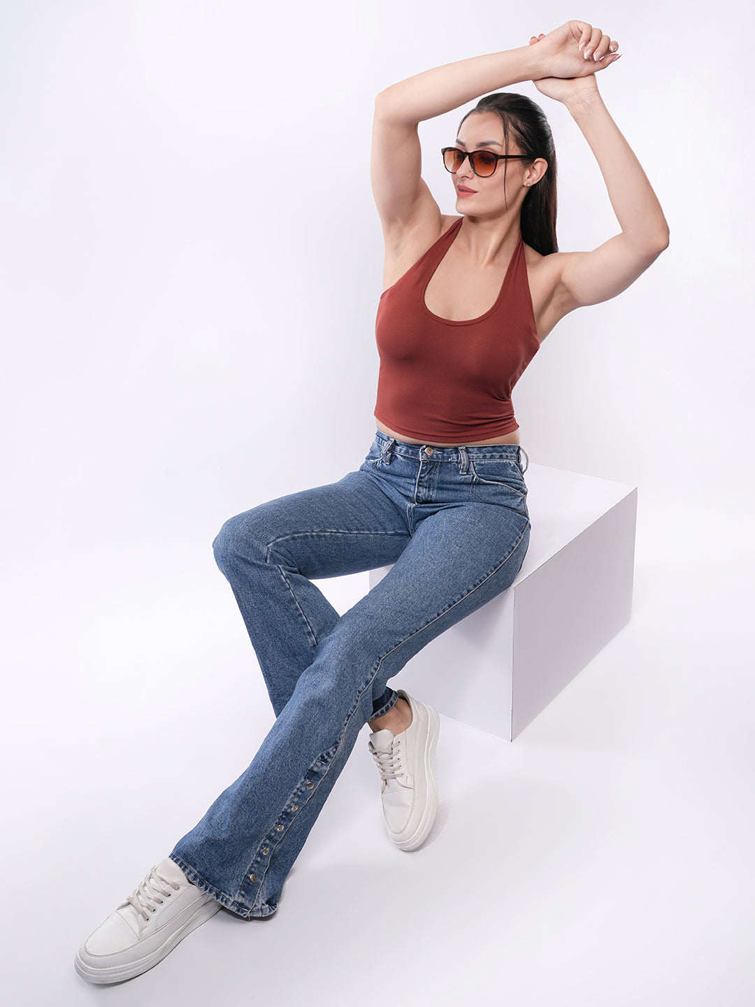 Women’s Halter Neck Fitted Crop Top