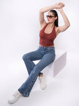 Women’s Halter Neck Fitted Crop Top