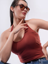 Women’s Halter Neck Fitted Crop Top