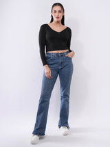 Clobug Women’s Long Sleeve Fitted Crop Top