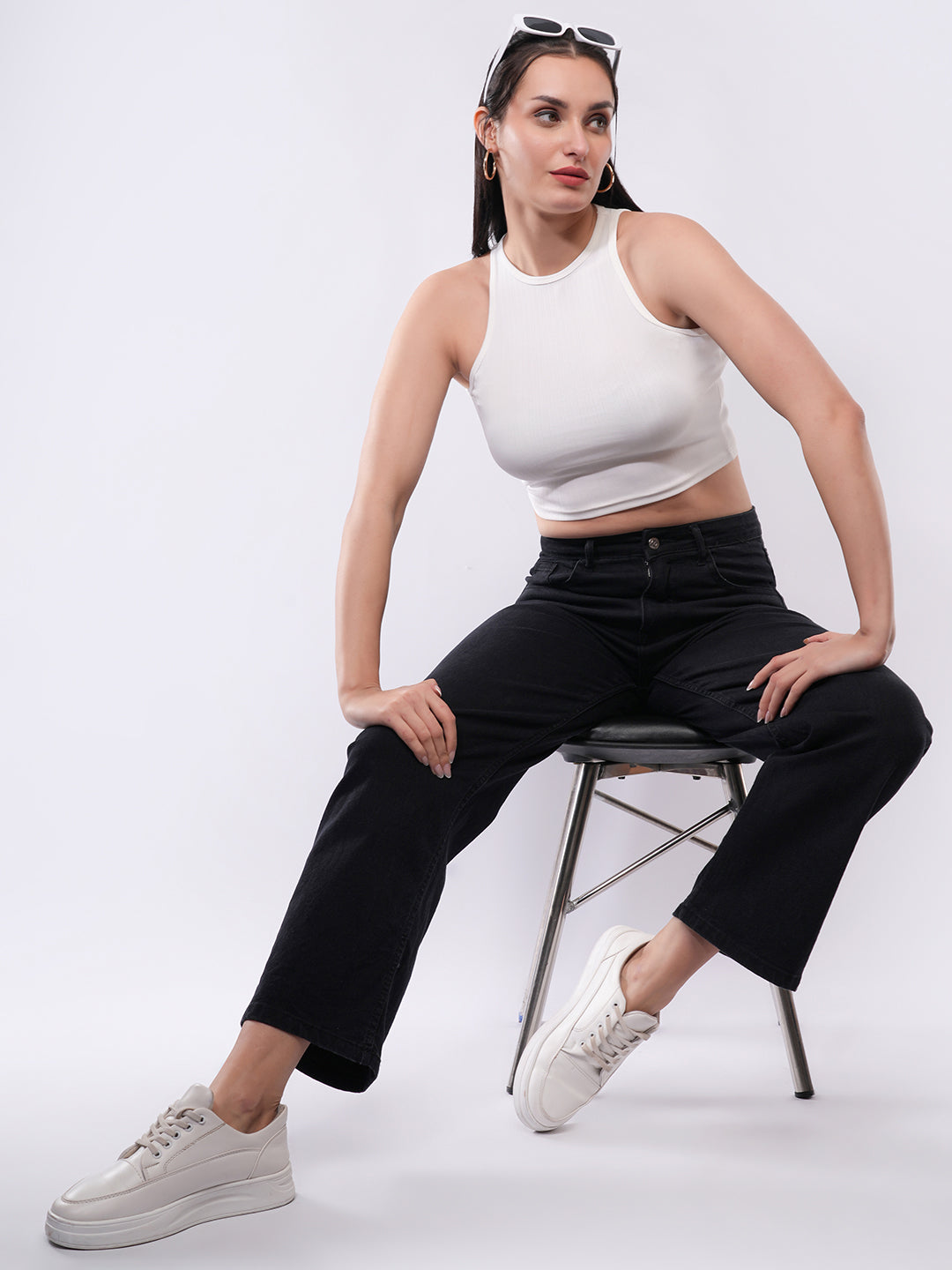 Clobug Women’s Sleeveless Ribbed Crop Top