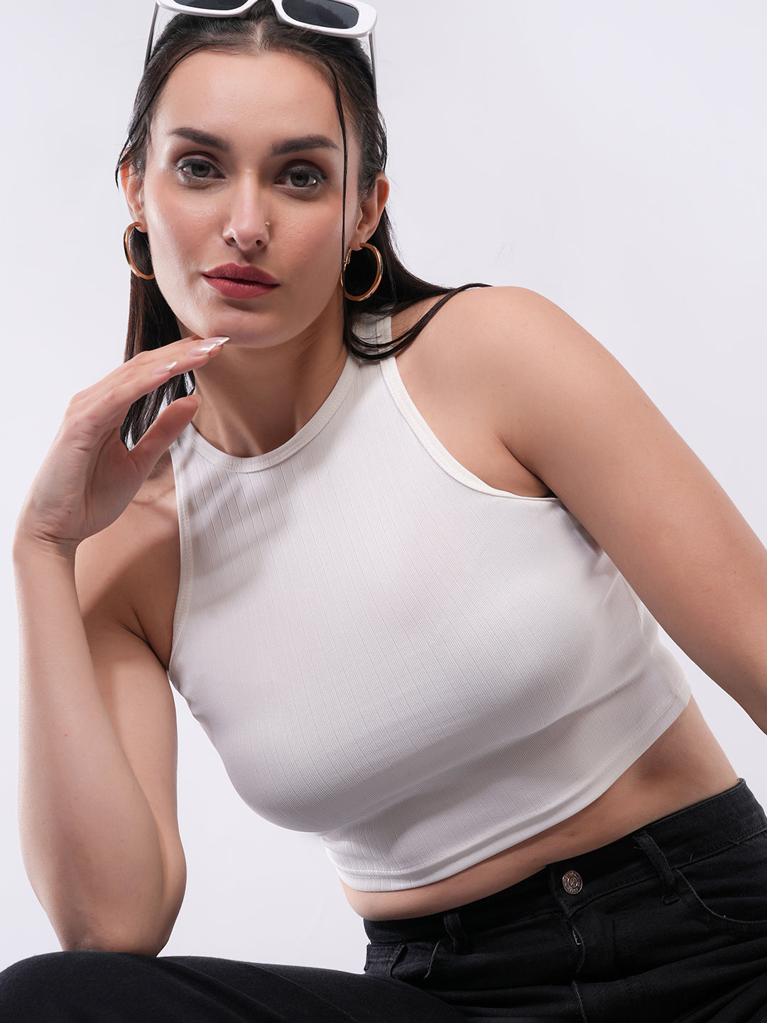 Clobug Women’s Sleeveless Ribbed Crop Top