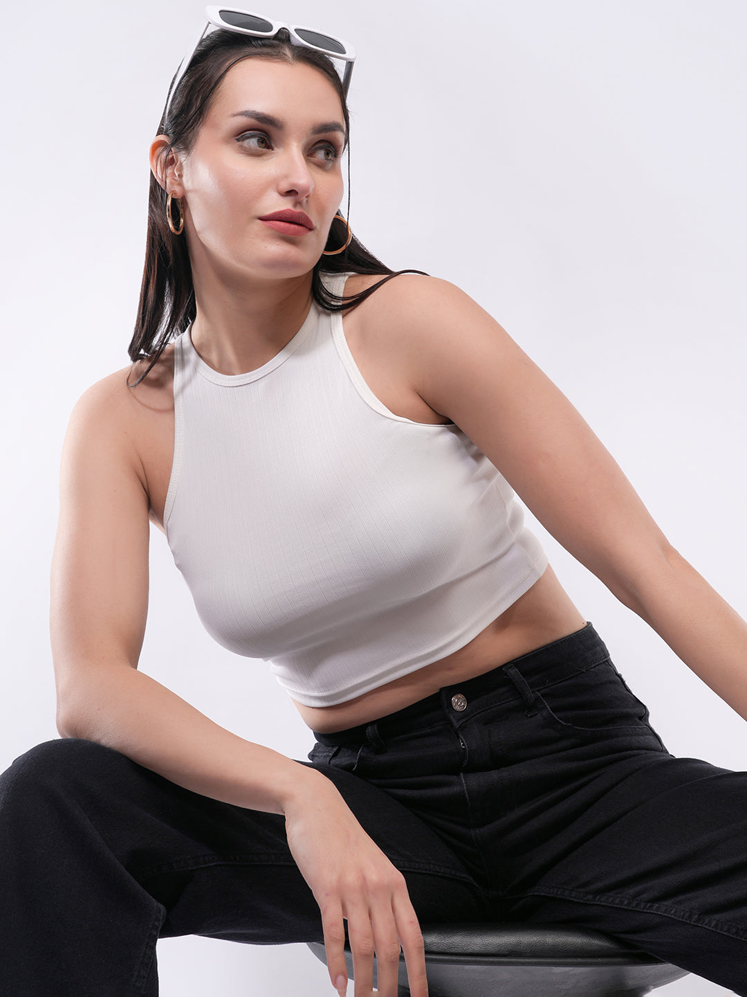 Clobug Women’s Sleeveless Ribbed Crop Top