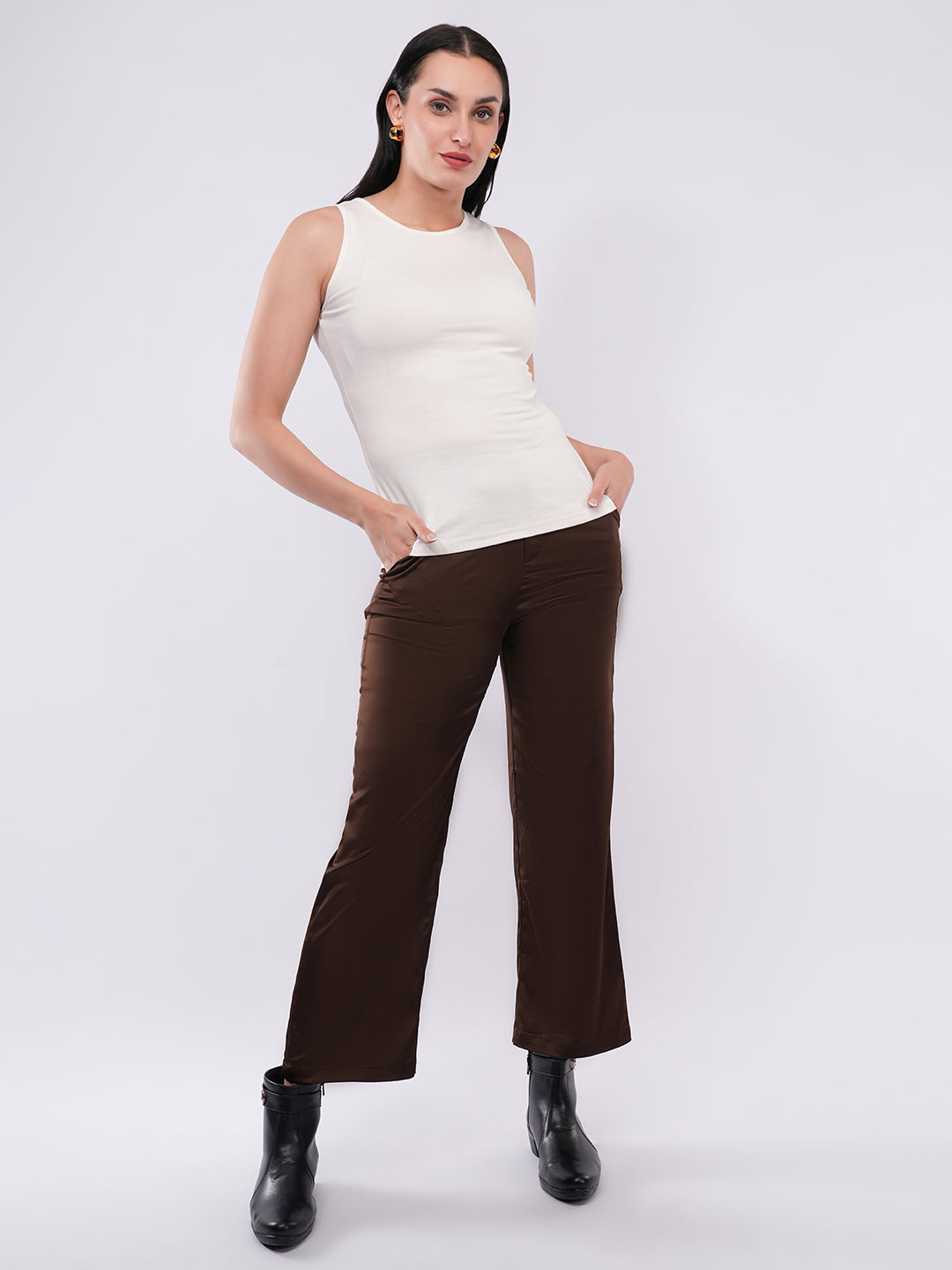 Clobug Women’s Solid Sleeveless Stretch Tank Top